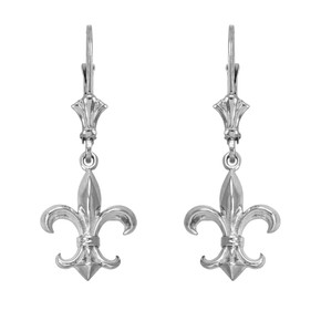 Sterling Silver Fleur-de-Lis Earrings