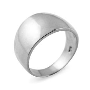 High Polish Sterling Silver 11.4 mm Cigar Ring