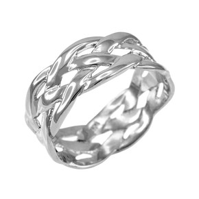 Sterling Silver Celtic Weave Wedding Band