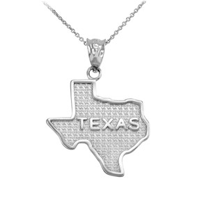 Sterling Silver Texas State Map Pendant