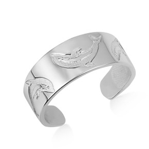 .925 Sterling Silver Woman's Chic Dolphin-Inspired Toe Ring