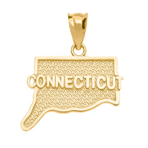 Gold Connecticut  State Map Pendant (Available Yellow/Rose/White Gold) Gold Connecticut  State Map Pendant (Available Yellow/Rose/White Gold)