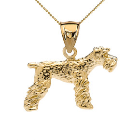 Gold Lakeland Terrier Pendant Necklace (Available in Yellow/Rose/White Gold)