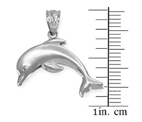 Sterling Silver Jumping Dolphin Pendant Necklace