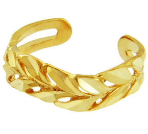 Diamond Cut Yellow gold Toe Ring