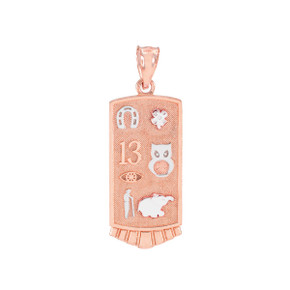 Two-tone Rose Gold Lucky Pendant Necklace