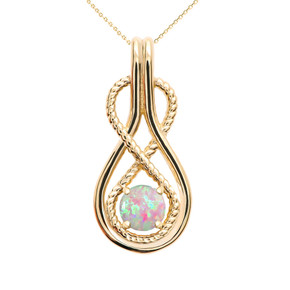 Infinity Rope February Birthstone Amethyst Yellow Gold Pendant