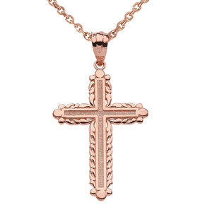 Rose  Gold Passion Cross Pendant Necklace