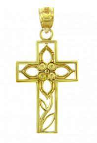 Yellow Gold Cross Pendant - The Beauty Cross