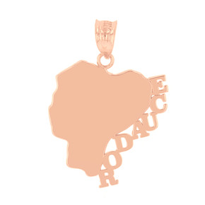 Rose Gold Ecuador Country Pendant Necklace