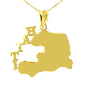 Yellow Gold Haiti Country Pendant Necklace