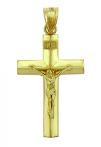 Yellow Gold Crucifix Pendant - The Line Crucifix