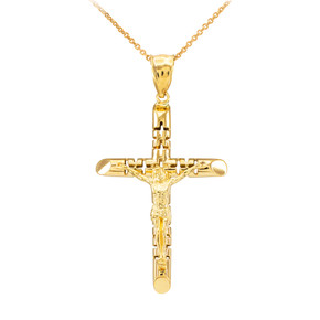 Yellow Gold Crucifix Pendant Necklace - The Love Crucifix