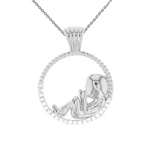 Sterling Silver Baby in Womb Pendant Necklace