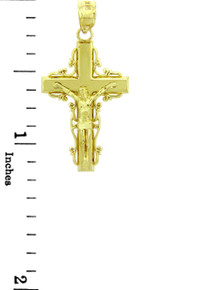 Yellow Gold Crucifix Pendant - The Triumph Crucifix