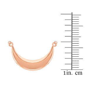 14K Solid Rose Gold Moon Crescent Pendant Necklace