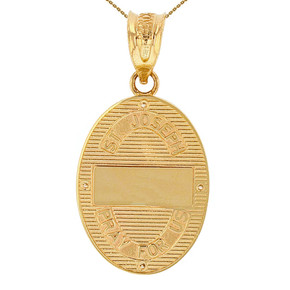 Solid Gold Saint Joseph Diamond Oval Engravable Medallion Pendant Necklace 1.16" (29 mm)(Available in Yellow/Rose/White/Two Tone Yellow)