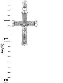 White Gold Crucifix Pendant - The Sacred Crucifix