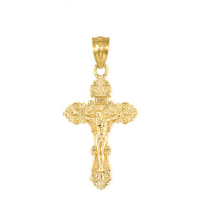Yellow Gold Crucifix Jesus Cross Pendant Yellow Gold Crucifix Jesus Cross Pendant