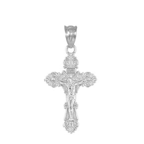 White Gold Crucifix Jesus Cross Pendant White Gold Crucifix Jesus Cross Pendant