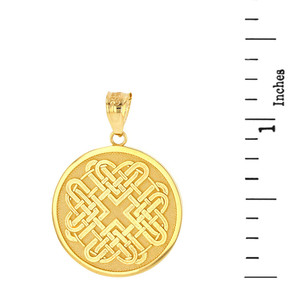 Solid Gold Celtic Quaternary Heart Knot Medallion Pendant Necklace (Available in Yellow/Rose/White Gold) Solid Gold Celtic Quaternary Heart Knot Medallion Pendant Necklace (Available in Yellow/Rose/White Gold)