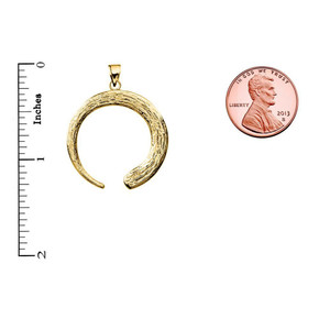 Yellow Gold Japanese Buddhist Zen Circle Pendant