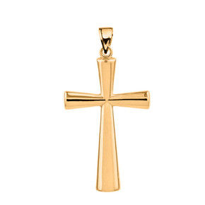 Solid Yellow Gold Cross Pendant