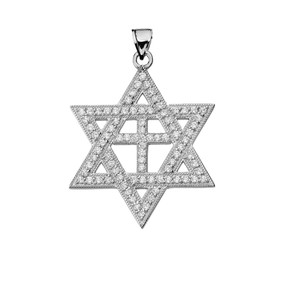 White Gold Judaeo-Christian Pendant Necklace