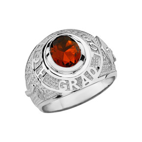 Sterling Silver High School Graduation Class of 2018 CZ Birthstone Ring