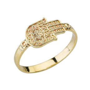 Gold Hamsa Ring