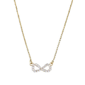 14K Dainty Yellow Gold Infinity Necklace