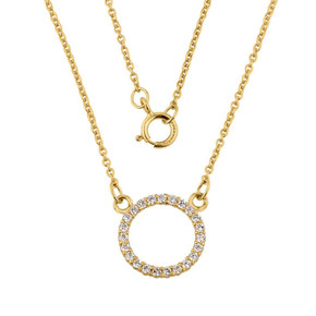 14k Yellow Gold "Circle of Love" Necklace (0.65")