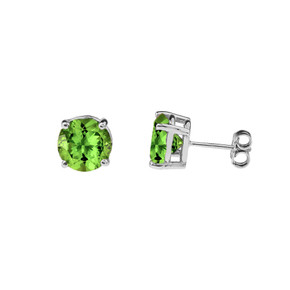 10K White Gold  August Birthstone Peridot (LCP)Earrings