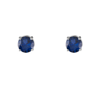 10K White Gold  September Birthstone Sapphire (LCS) Earrings