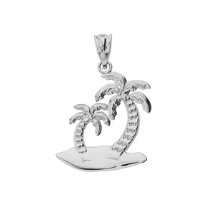 Sterling SIlver Palm Tree Pendant Necklace