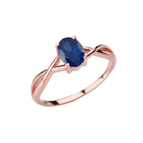 Dainty Rose Gold Infinity Design Sapphire (LCS) Solitaire Ring