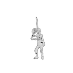 White Gold Tennis Player Pendant Necklace