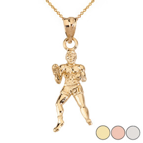 Fight Sports Athletic Boxing Pendant Necklace in Solid Gold (Yellow/Rose/White)