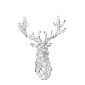 Sterling Silver Stag Deer Head Pendant Necklace