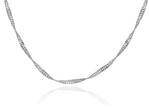 Gold Chains: Singapore White Gold Chain 1.50mm