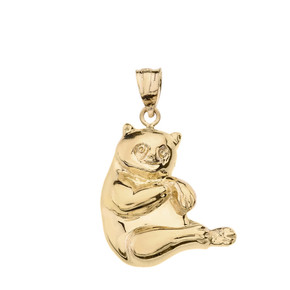 Panda Pendant Necklace in Solid Gold (Yellow/Rose/White)