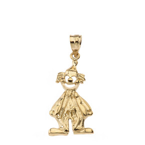 Auguste Clown Pendant Necklace in Solid Gold (Yellow/Rose/White)