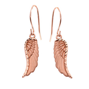 Dangling Angel Wing Earrings in Rose Gold(Disabled Combined)