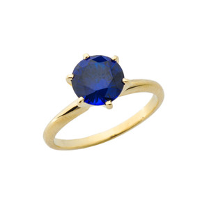 Gold 3.0 ct Sapphire (LC) Solitaire Engagement Ring