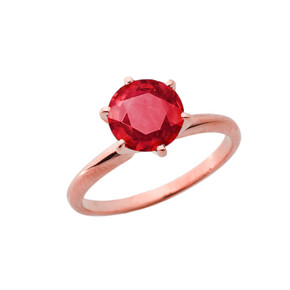 Rose Gold 3.0 ct July Ruby (LC) Solitaire Engagement Ring