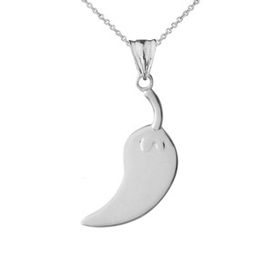 Jalape?Â¤o Pendant Necklace in White Gold