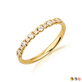 Women’s Gold Diamond Band Ring (Available in Yellow Gold, Rose Gold, White Gold)
