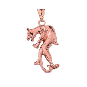 Yellow Gold Panther Pendant Necklace