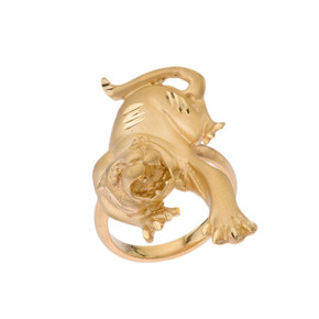 Matte Panther Statement Ring in Gold