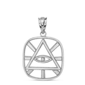 Sterling Silver The Eye of Providence ( Eye of God ) Pendant Necklace